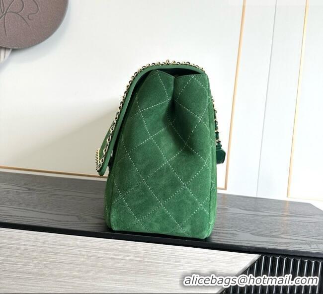 Hot Sell Cheap Chanel x Pharrell XXL Maxi Flap Bag with Chain in Suede CH082425 Green 2026