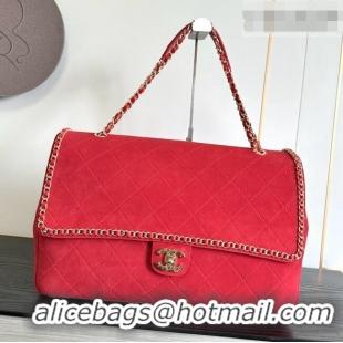 Buy Discount Chanel x Pharrell XXL Maxi Flap Bag with Chain in Suede CH082426 Red 2026