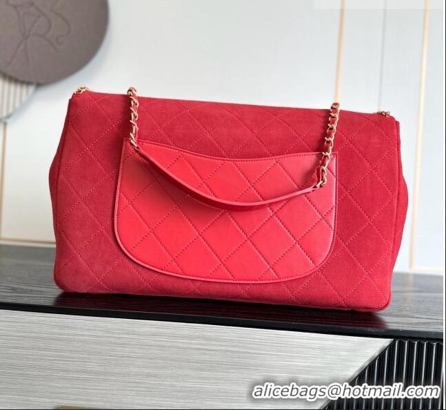 Buy Discount Chanel x Pharrell XXL Maxi Flap Bag with Chain in Suede CH082426 Red 2026