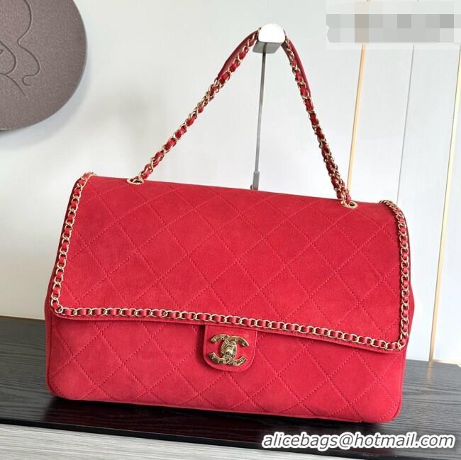 Buy Discount Chanel x Pharrell XXL Maxi Flap Bag with Chain in Suede CH082426 Red 2026