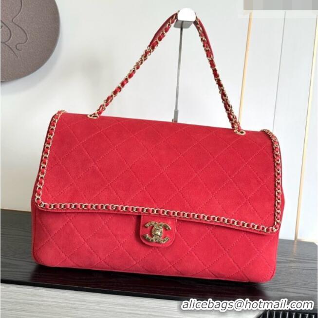 Buy Discount Chanel x Pharrell XXL Maxi Flap Bag with Chain in Suede CH082426 Red 2026