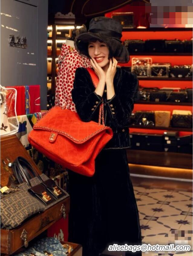 Buy Discount Chanel x Pharrell XXL Maxi Flap Bag with Chain in Suede CH082426 Red 2026