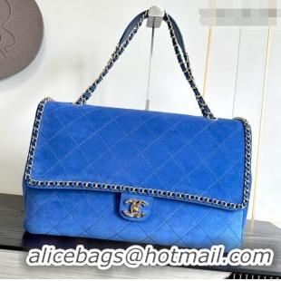 Grade Design Chanel x Pharrell XXL Maxi Flap Bag with Chain in Suede CH082427 Blue 2026