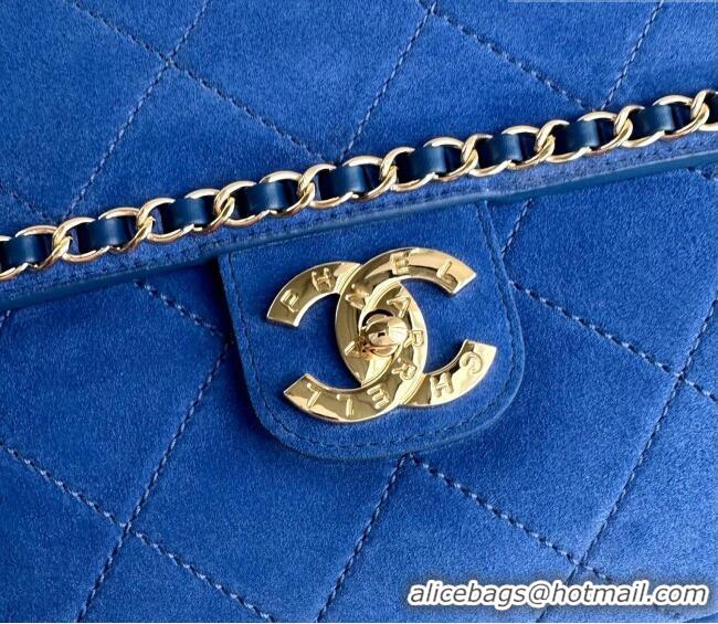 Grade Design Chanel x Pharrell XXL Maxi Flap Bag with Chain in Suede CH082427 Blue 2026