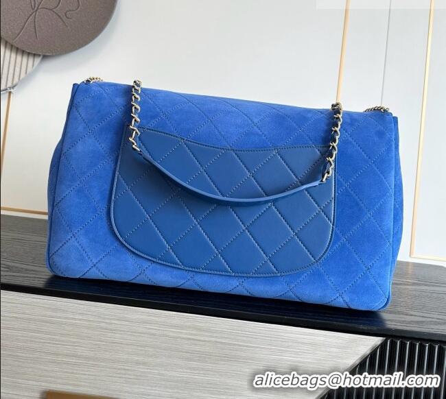 Grade Design Chanel x Pharrell XXL Maxi Flap Bag with Chain in Suede CH082427 Blue 2026
