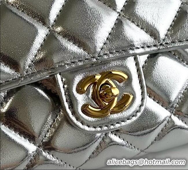 Low Cost Chanel Clutch with Chain in Lambskin AP5280 Silver 2026