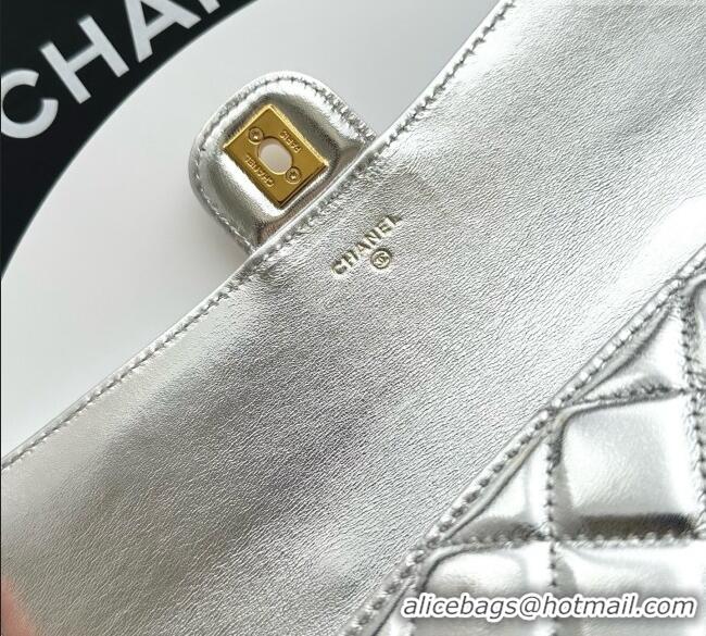 Low Cost Chanel Clutch with Chain in Lambskin AP5280 Silver 2026