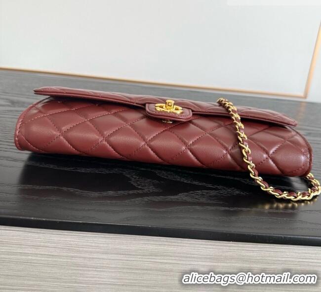 Traditional Specials Chanel Clutch with Chain in Lambskin AP5280 Burgundy 2026