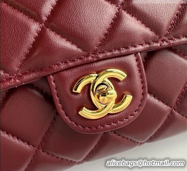 Traditional Specials Chanel Clutch with Chain in Lambskin AP5280 Burgundy 2026