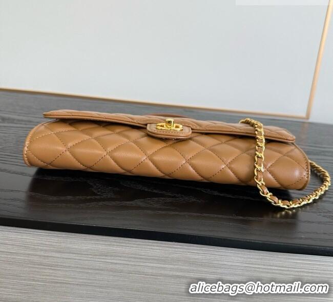 Market Sells Chanel Clutch with Chain in Lambskin AP5280 Brown 2026