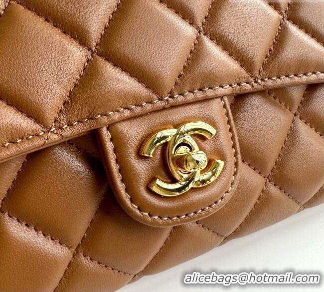 Market Sells Chanel Clutch with Chain in Lambskin AP5280 Brown 2026