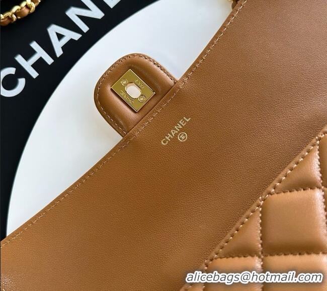 Market Sells Chanel Clutch with Chain in Lambskin AP5280 Brown 2026