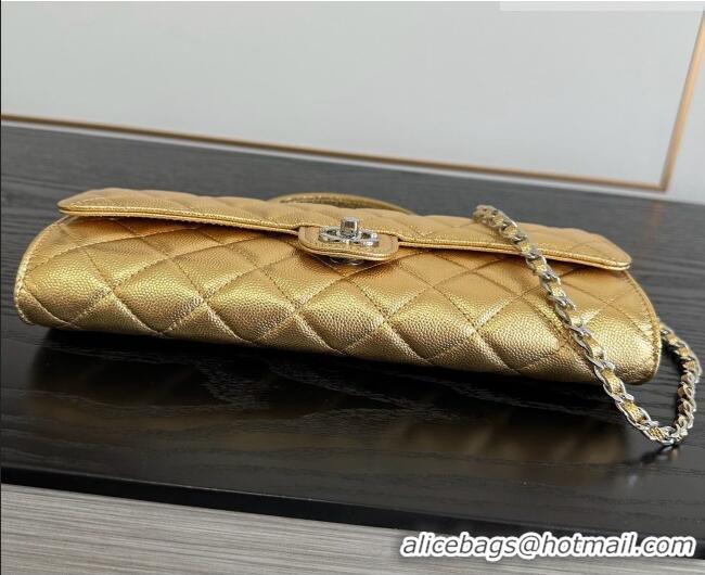 Luxury Discount Chanel Clutch with Chain in Grained Calfskin AP5280 Gold 2026