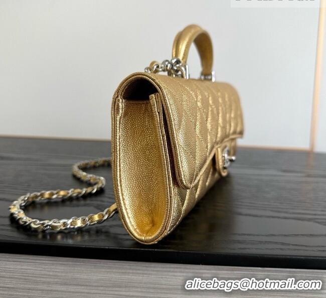 Luxury Discount Chanel Clutch with Chain in Grained Calfskin AP5280 Gold 2026
