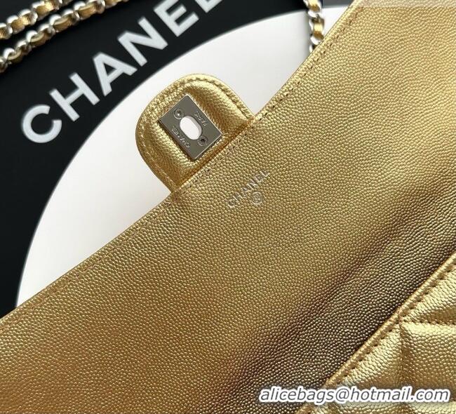 Luxury Discount Chanel Clutch with Chain in Grained Calfskin AP5280 Gold 2026