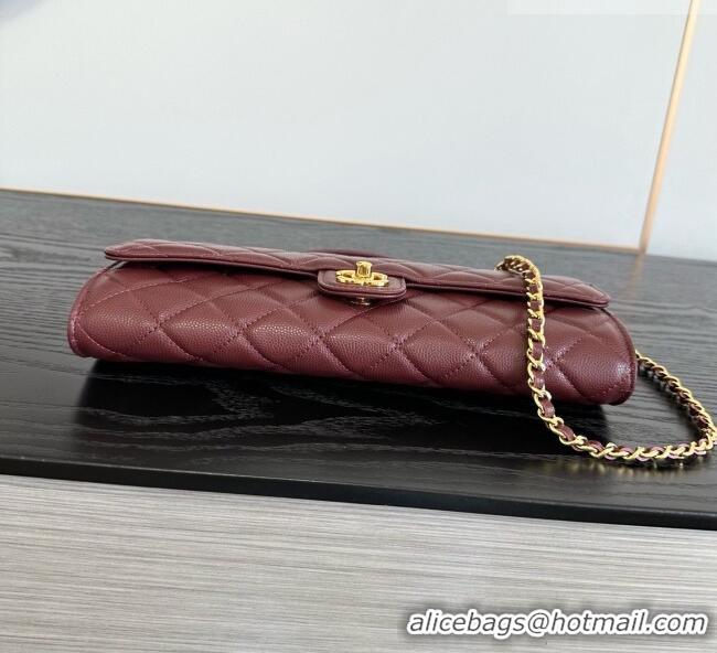 Low Cost Chanel Clutch with Chain in Grained Calfskin AP5280 Burgundy 2026