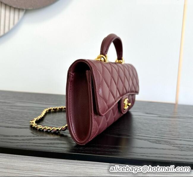 Low Cost Chanel Clutch with Chain in Grained Calfskin AP5280 Burgundy 2026