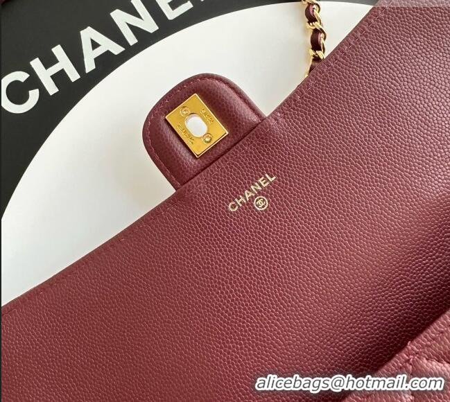 Low Cost Chanel Clutch with Chain in Grained Calfskin AP5280 Burgundy 2026