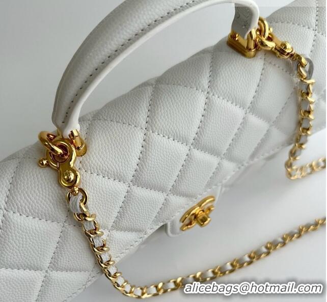 Famous Brand Chanel Clutch with Chain in Grained Calfskin AP5280 White 2026