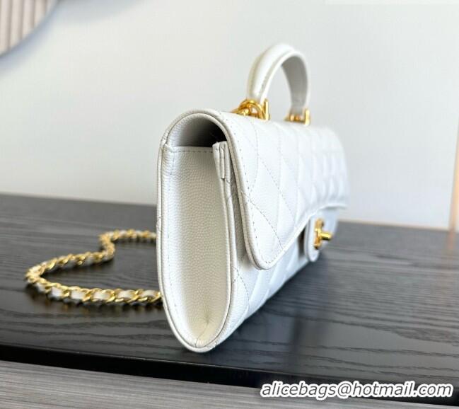 Famous Brand Chanel Clutch with Chain in Grained Calfskin AP5280 White 2026