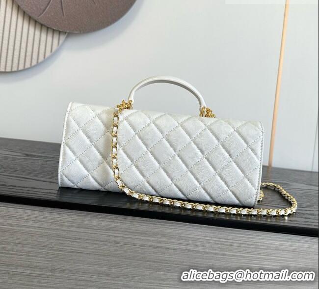 Famous Brand Chanel Clutch with Chain in Grained Calfskin AP5280 White 2026