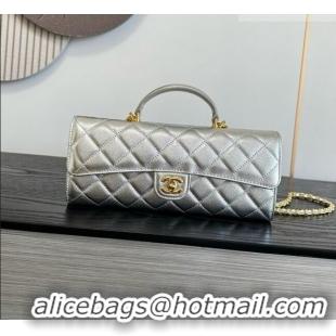 Sophisticated Discount Chanel Clutch with Chain in Grained Calfskin AP5280 Silver 2026