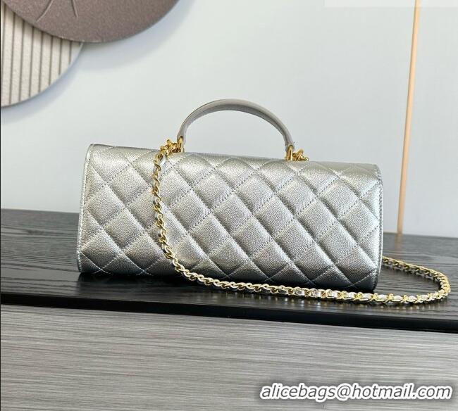 Sophisticated Discount Chanel Clutch with Chain in Grained Calfskin AP5280 Silver 2026