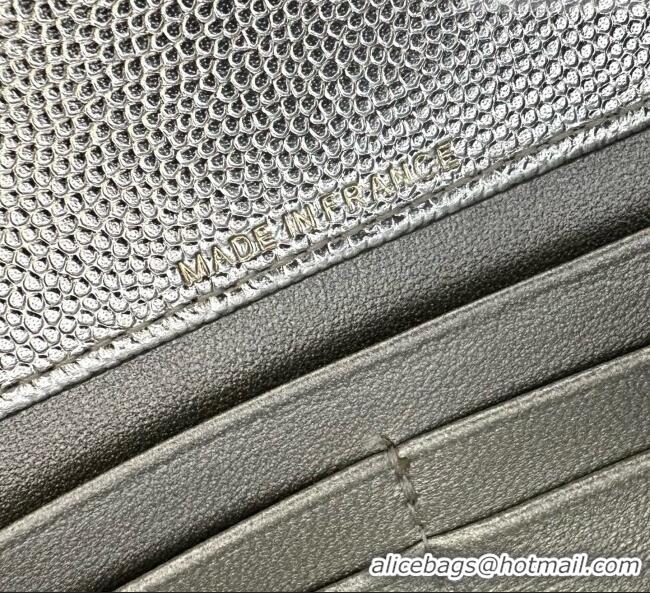 Sophisticated Discount Chanel Clutch with Chain in Grained Calfskin AP5280 Silver 2026