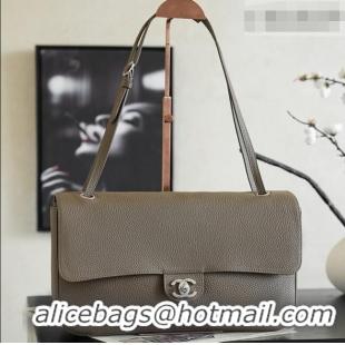Well Crafted Chanel Small Maxi Flap Bag in Grained Calfskin AS6231 Dark Khaki/Silver 2026