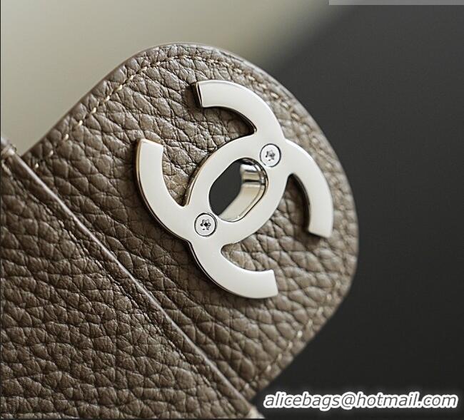 Well Crafted Chanel Small Maxi Flap Bag in Grained Calfskin AS6231 Dark Khaki/Silver 2026
