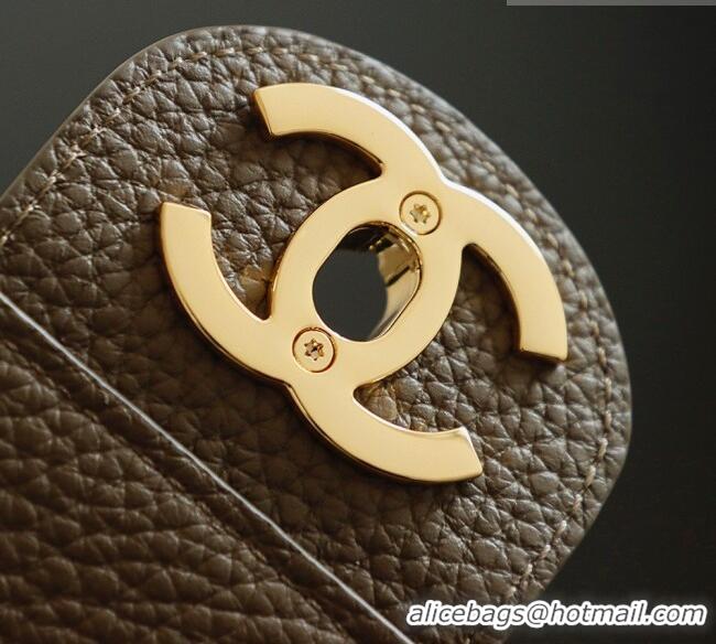 Classic Discount Chanel Small Maxi Flap Bag in Grained Calfskin AS6231 Dark Khaki/Gold 2026