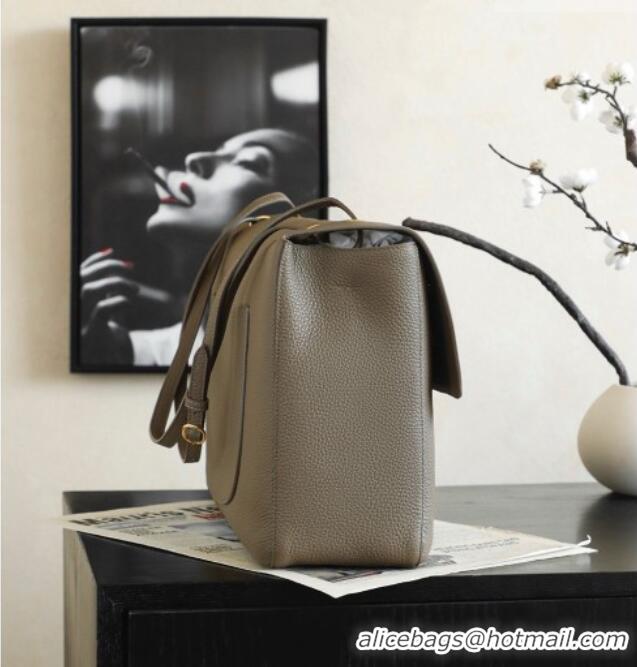 Shop Discount Chanel Large Maxi Flap Bag in Grained Calfskin AS6233 Dark Khaki/Gold 2026
