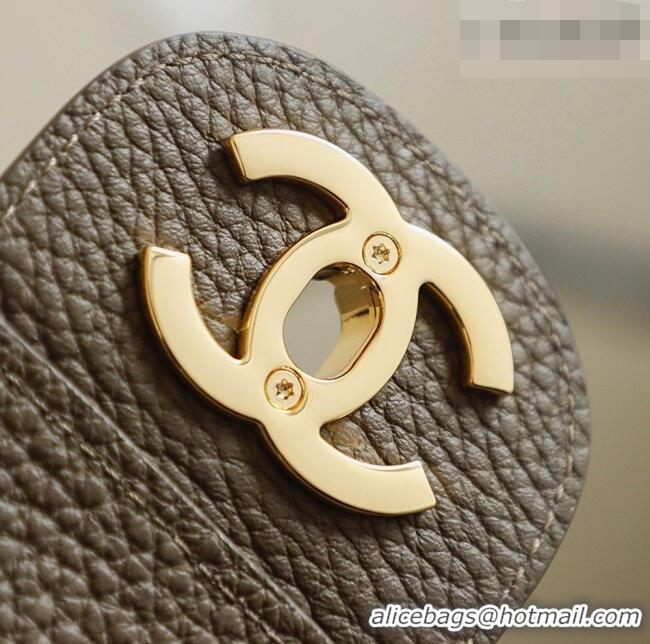 Shop Discount Chanel Large Maxi Flap Bag in Grained Calfskin AS6233 Dark Khaki/Gold 2026