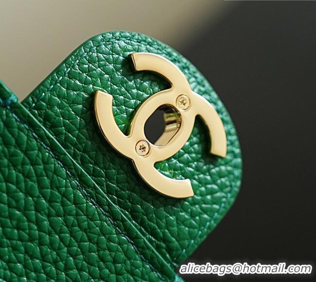 Top Quality Chanel Small Maxi Flap Bag in Grained Calfskin AS6231 Green/Gold 2026