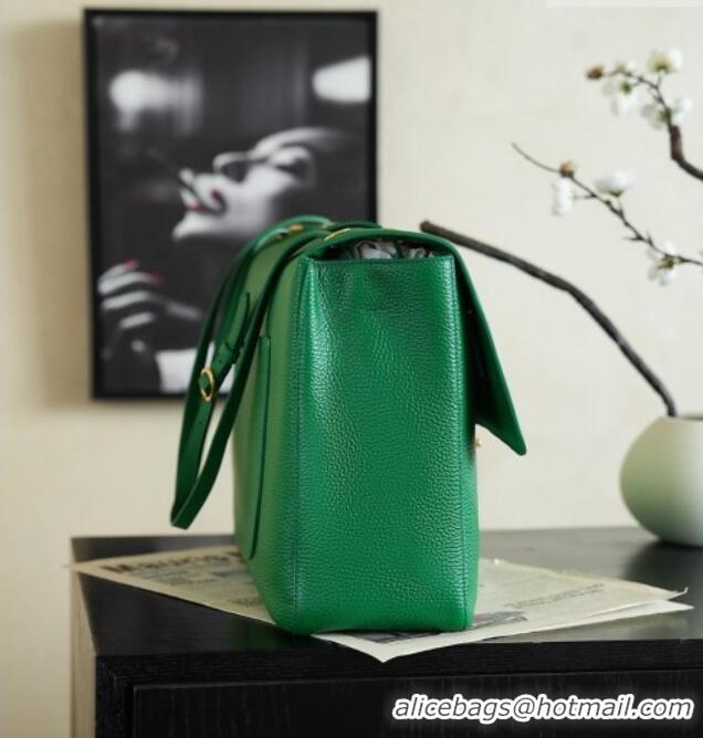 Best Product Chanel Large Maxi Flap Bag in Grained Calfskin AS6233 Green/Gold 2026