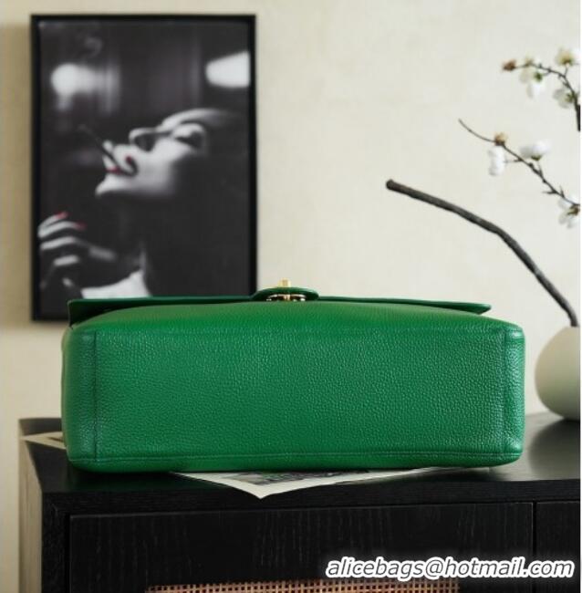 Best Product Chanel Large Maxi Flap Bag in Grained Calfskin AS6233 Green/Gold 2026