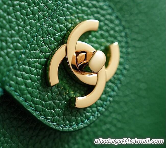 Best Product Chanel Large Maxi Flap Bag in Grained Calfskin AS6233 Green/Gold 2026