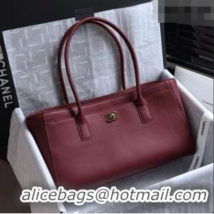 Buy Discount Chanel Small Shopping Bag in Smooth Calfskin AS6243 Burgundy 2026