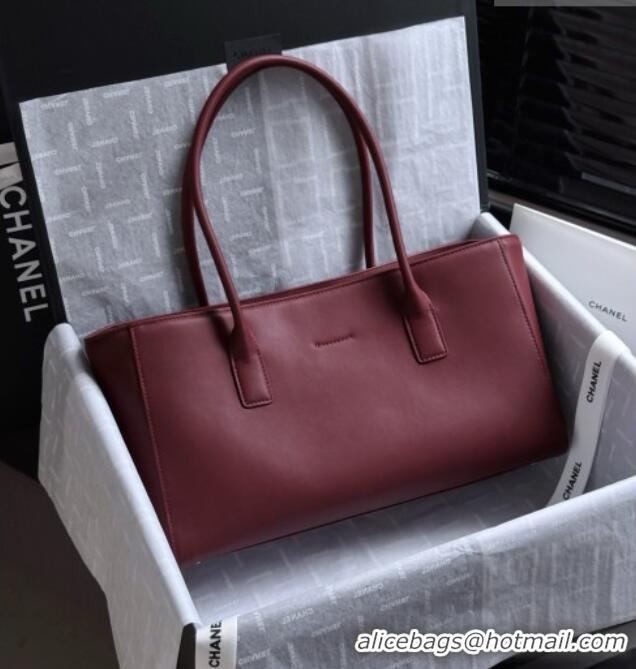 Buy Discount Chanel Small Shopping Bag in Smooth Calfskin AS6243 Burgundy 2026