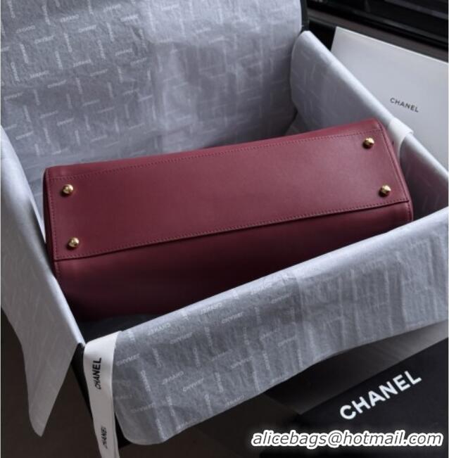 Buy Discount Chanel Small Shopping Bag in Smooth Calfskin AS6243 Burgundy 2026
