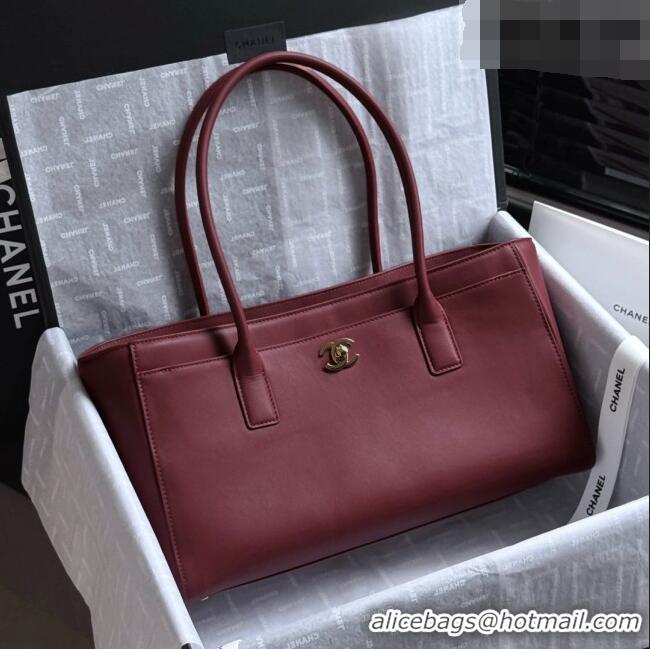 Buy Discount Chanel Small Shopping Bag in Smooth Calfskin AS6243 Burgundy 2026