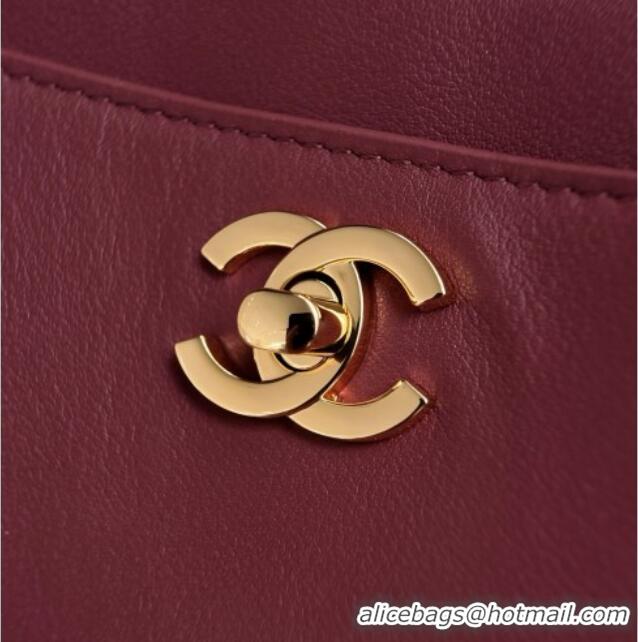 Buy Discount Chanel Small Shopping Bag in Smooth Calfskin AS6243 Burgundy 2026