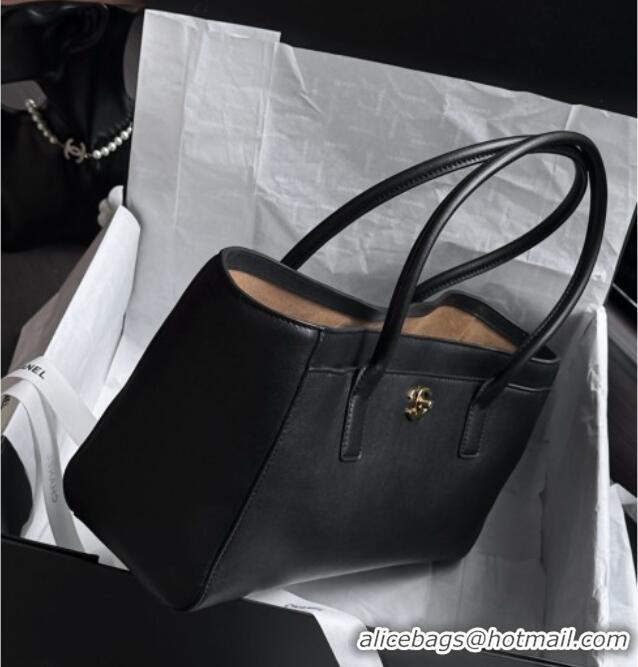 Most Popular Chanel Small Shopping Bag in Smooth Calfskin AS6243 Black 2026