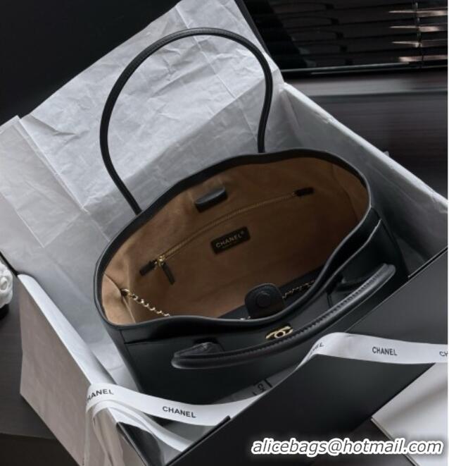 Most Popular Chanel Small Shopping Bag in Smooth Calfskin AS6243 Black 2026