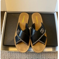 Perfect Chanel Open-toe Shoes Calfskin Black 6080103