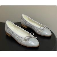 Stylish Chanel Ballerina Shoes Tweed & Gray, Black & White 6080110