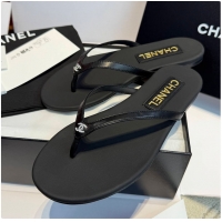 Good Product Chanel Black Leather Flip Flops 6080202