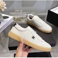 Best Price Chanel Sneakers Suede calfskin & calfskin, white & black 6080206