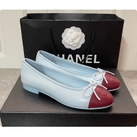 Best Grade Chanel Ballet flats Lambskin Blue & Burgundy 6080210