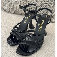 Pretty Style Chanel Sandals Patent calfskin, black 6080211